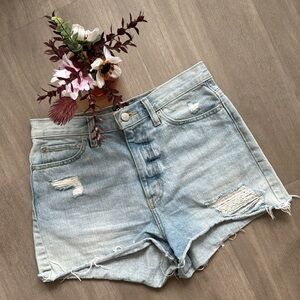 BDG Urban Outfitters Women’s Jean Shorts Girlfriend High Rise Light Wash Cut Off